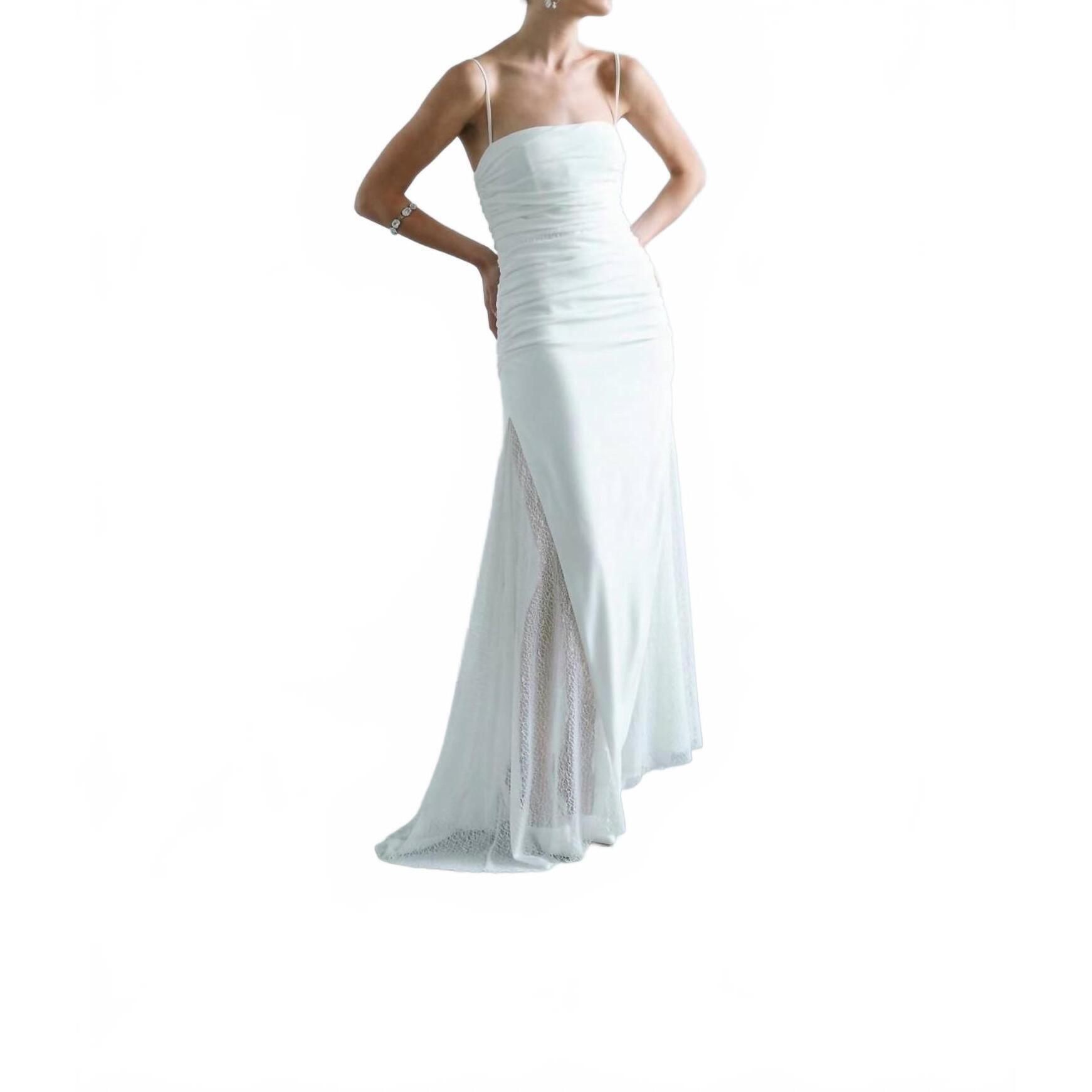 New Ila Elle Midi Dress With Side Sequin In White